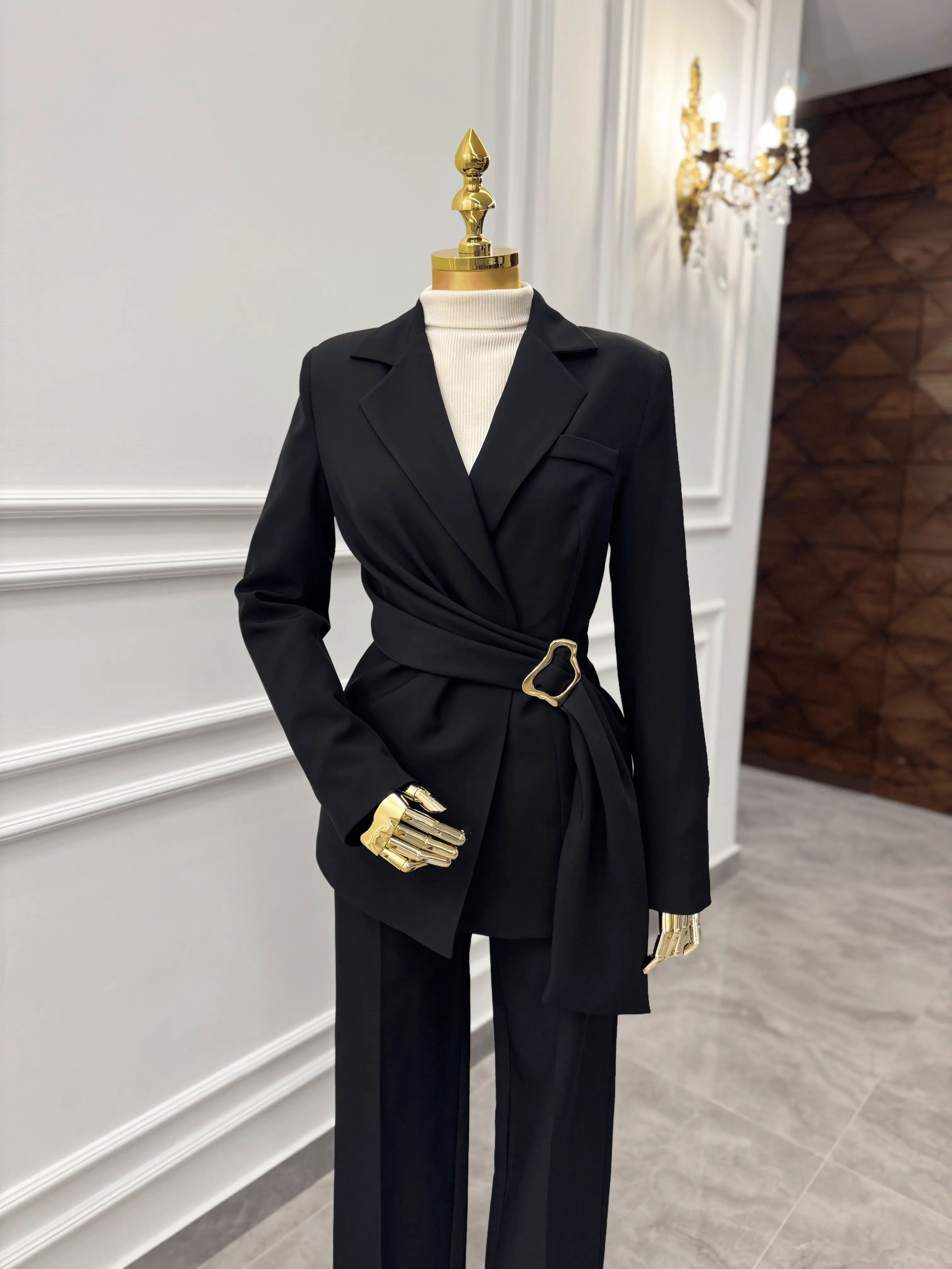 Black Belted Suit Set Kaleen