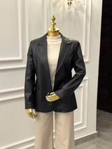 Classic Black Leather Jacket Kaleen