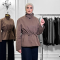 Structured Modest Utility Jacket – Mocha Brown