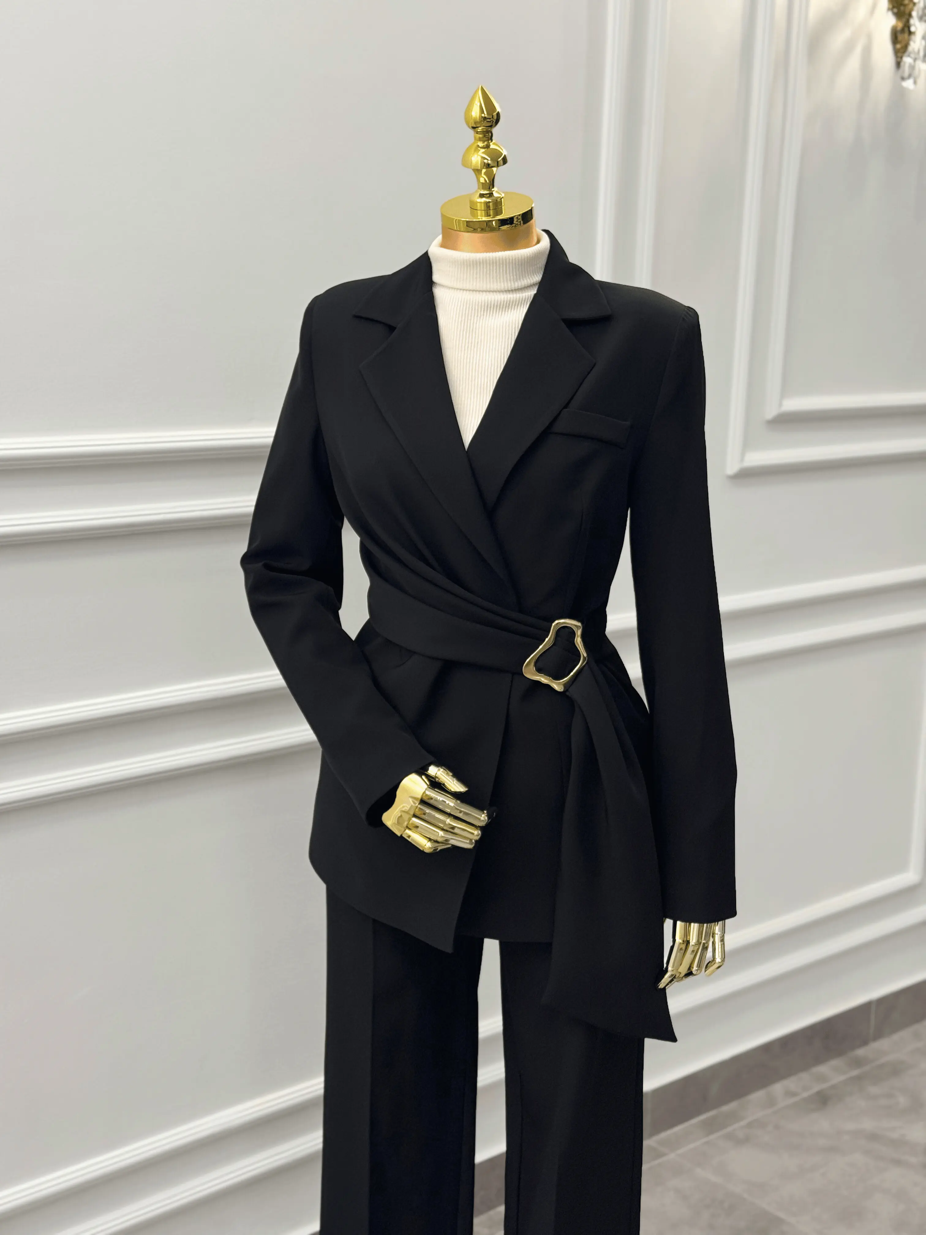 Black Belted Suit Set Kaleen