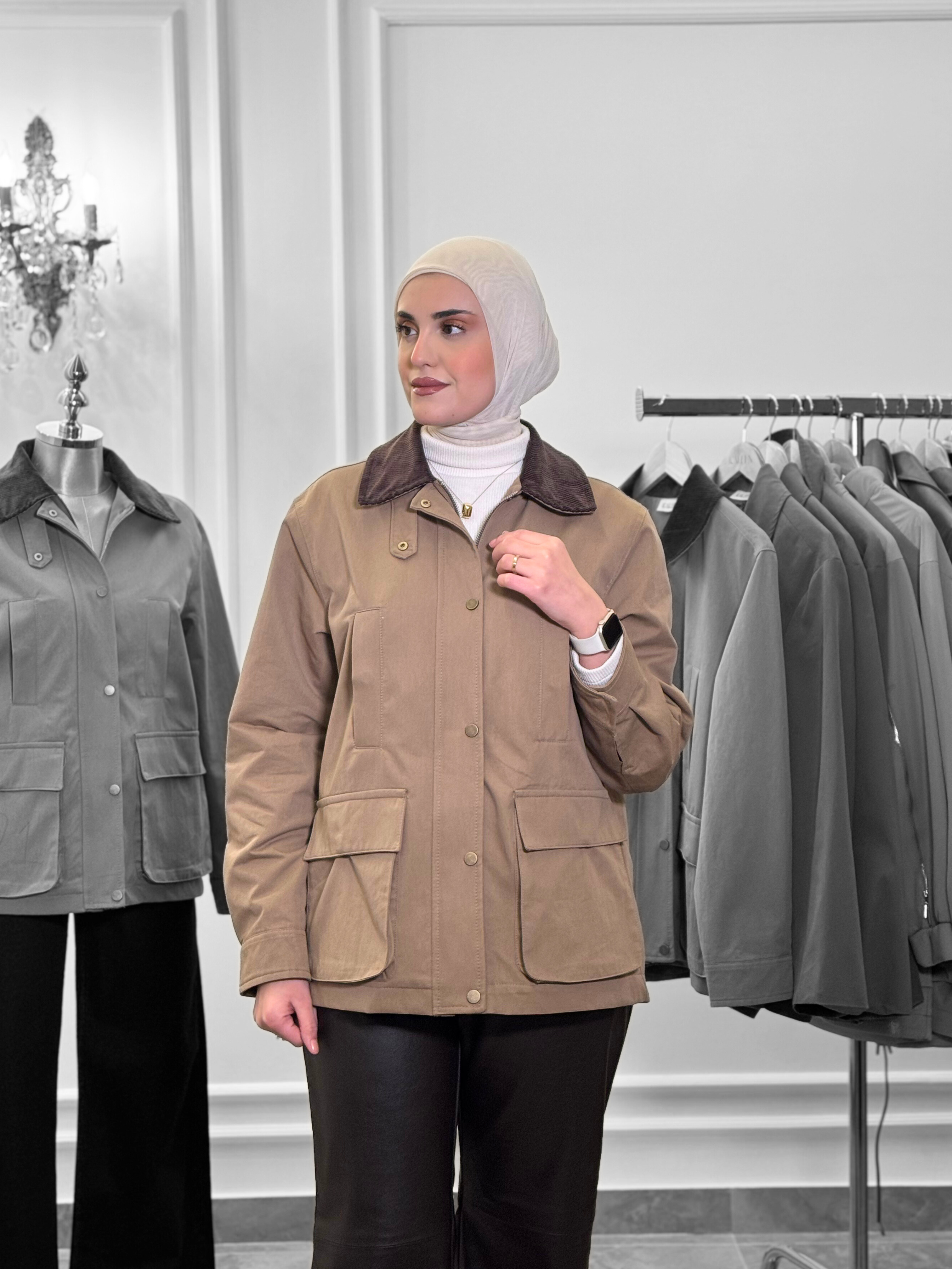 Classic Modest Field Jacket – Camel Brown