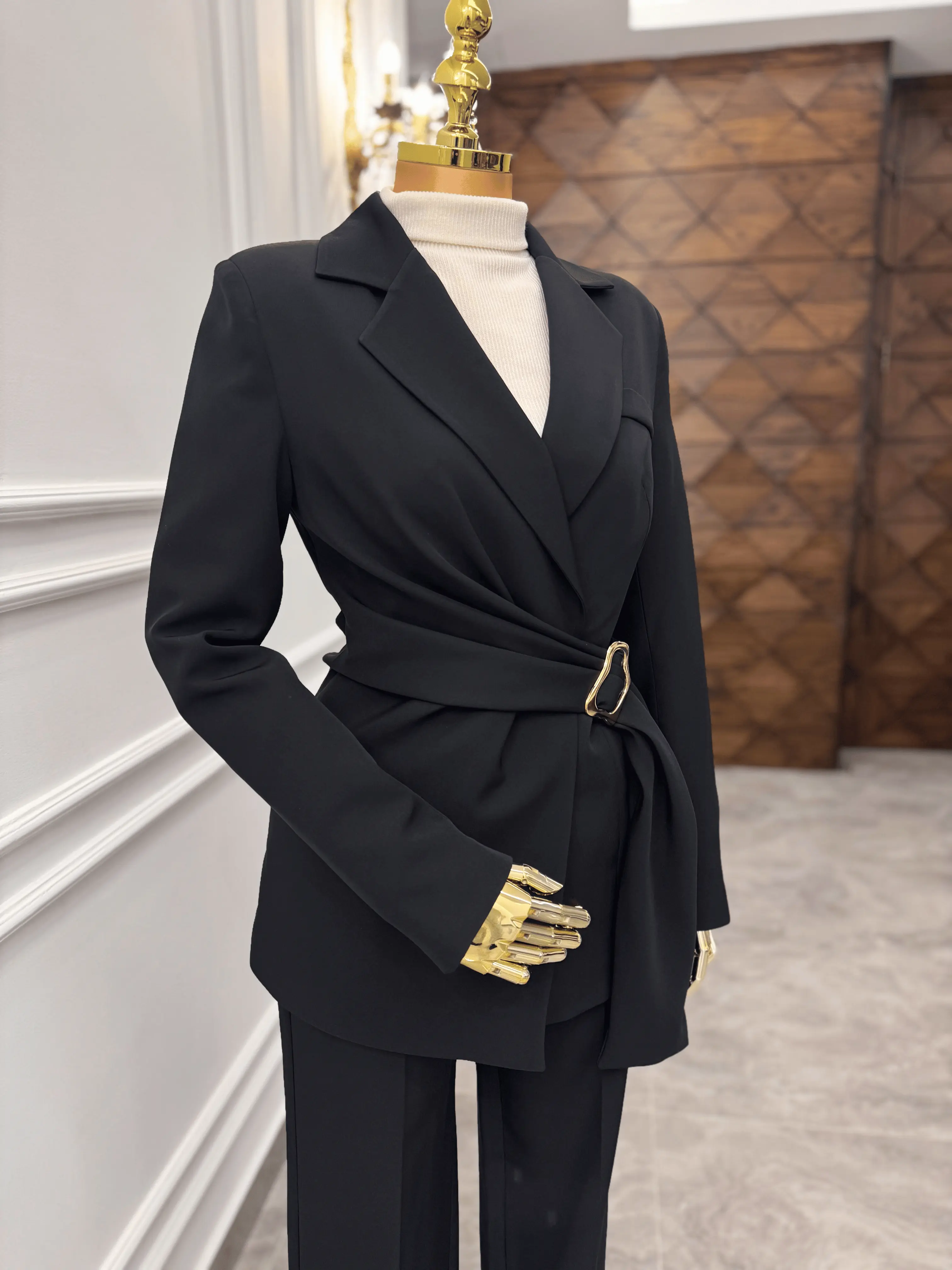 Black Belted Suit Set Kaleen