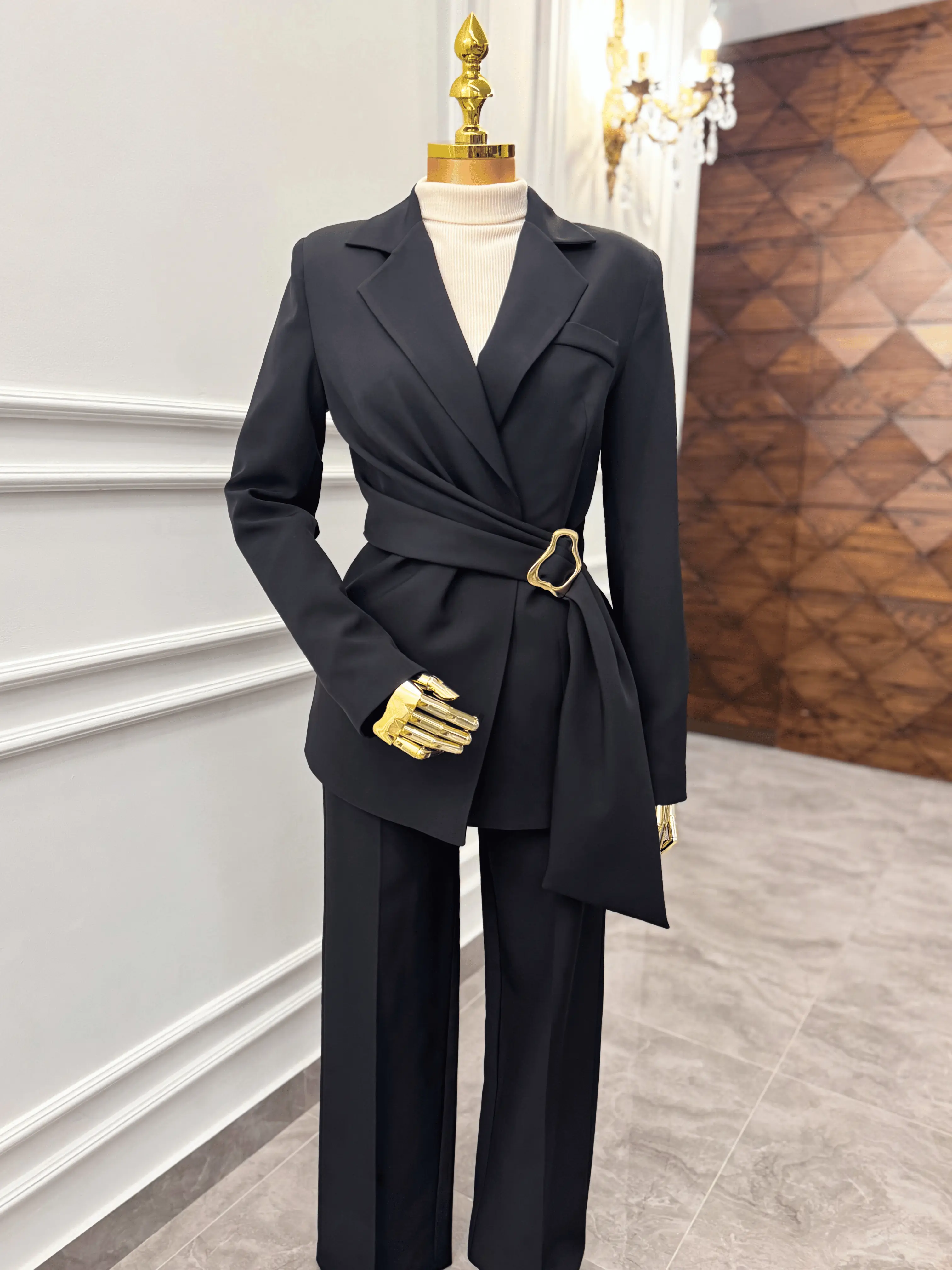 Black Belted Suit Set Kaleen